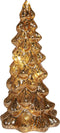 Anna's Collection Kerstboom beeldje - goud - met LED licht - H20 cm - glas - decoratie