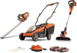 Pack 20V 34 cm Maaier + Kantensnijder + Heggenschaar DUAL POWER POWDPGBOX24A - 2 20V 3Ah batterijen en oplader inbegrepen
