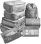 Packing Cubes Set 8-Delig - Organizer Voor Koffer En Backpack - Grijs