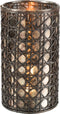 J-Line windlicht Riet - glas - bruin - large