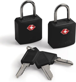 Pacsafe Prosafe 620-TSA kofferslot Set - Reisslot met Sleutel - Bagageslot - Hangslot - Geschikt voor Bagage - Kofferslotjes - 2 stuks - Zwart