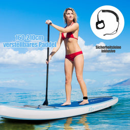 Paddleboard set opblaasbaar paddlebone surfplank blauw 305 x 76 x 15 cm