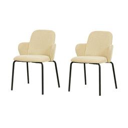 Paddy Stapelstuhl mit Bezug – Beige - SÄTZE VON 2