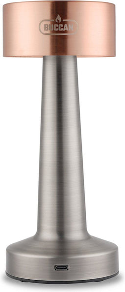 Buccan Dumbbell - Tafellamp - 3 lichtstanden en touchbediening - Rosegoud en zilver