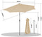 Angel Living Balkonparasol - Halfrond - 265 x 132 cm - UV-bestendig - Beige