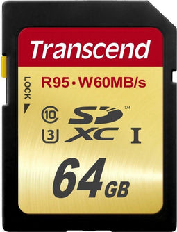 Transcend 64GB SDXC UHS-I U3 - Geheugenkaart - Leessnelheid 95MB/s - Schrijfsnelheid 60MB/s