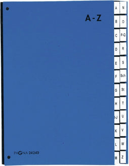 PAGNA Lessenaarordner 24249-02 Hardkarton Blauw DIN A4 Aantal vakken: 24 A-Z