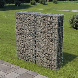vidaXL - Schanskorfmuur - met - deksels - 100x20x100 - cm - gegalvaniseerd - staal