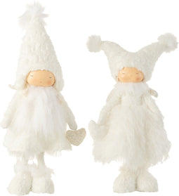 J-Line kerstfiguur Engel Hart - textiel - wit - large - 2 stuks
