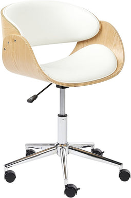 PALATKA - Bureaustoel - Lichthout/Zwart - Kunstleer