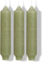 Palermo kaarsen set 3 stuks dia. 3.5 x H 17 cm groen