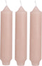Palermo kaarsen set 3 stuks dia. 3.5 x H 17 cm zacht roze