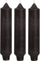 Palermo kaarsen set 3 stuks dia. 3.5 x H 17 cm zwart