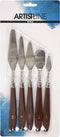 Paletmessen set, l: 17-23 cm, b: 1,5-2,5 cm, 5 stuks