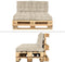 Pallet kussenset bruin, 118x79x14 cm, gemaakt van katoen