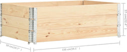 Palletopzetranden 3 st 50x150 cm massief grenenhout
