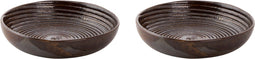 Palmer Bord diep coupe Metallic 15 cm Bruin Stoneware 2 stuk(s)