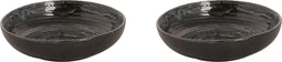 Palmer Bord diep coupe Metallic 15 cm Zilver Stoneware 2 stuk(s)