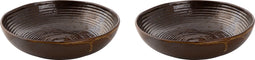 Palmer Bord diep coupe Metallic 22 cm Bruin Stoneware 2 stuks