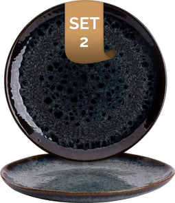 Palmer Bord Eccentric 22 cm Blauw Stoneware 2 stuks