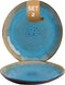 Palmer Bord Lotus 20.5 cm Turquoise Zwart Stoneware 2 stuks