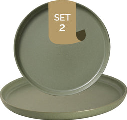 Palmer Bord Sandy Loam 28 cm Groen Stoneware 2 stuks
