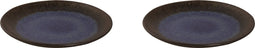 Palmer Bord Tama 22 cm Zwart Blauw Stoneware 2 stuks