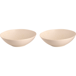 Palmer Bowl Ripple 24 cm 1.8 l Offwhite Stoneware 2 piece(s)