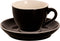 Palmer - Colors - Cappuccino kop en schotel - 6 stuks - 18 cl - Zwart - Porselein - Koffiekopjes