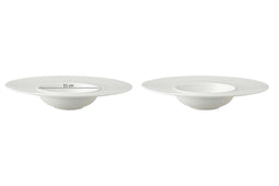 Palmer Pastabord White Delight 24 cm Wit Porselein 2 stuks