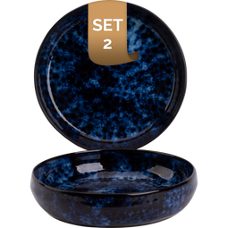 Palmer Plate deep Bama Blue 22 cm Blue Stoneware 2 piece(s)