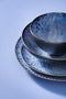 Palmer Schaal Lester 15 cm 80 cl Zwart Blauw Stoneware 2 stuks