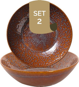 Palmer Schaal Magmatic 17 cm 51 cl Bruin Stoneware 2 stuks