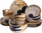 Palmer Serviesset Aquarel Stoneware 6-persoons 24-delig Beige Blauw