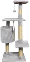 PALOMA Grijze kattenboom 40 x 40 x 114 cm - 3 platforms, 1 touw, 1 nis, krabpalen