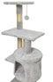 PALOMA Grijze kattenboom 40 x 40 x 114 cm - 3 platforms, 1 touw, 1 nis, krabpalen