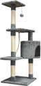 PALOMA Krabpaal donkergrijs 40 x 40 x 114 cm - 3 platforms, 1 touw, 1 nis, krabpalen