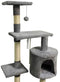 PALOMA Krabpaal donkergrijs 40 x 40 x 114 cm - 3 platforms, 1 touw, 1 nis, krabpalen