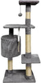 PALOMA Krabpaal donkergrijs 40 x 40 x 114 cm - 3 platforms, 1 touw, 1 nis, krabpalen