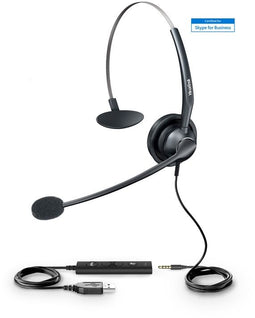 Yealink UH33 - Headset - Mono USB - Ruisonderdrukking - Zwart