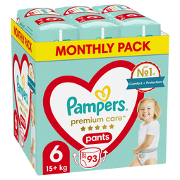 PAMPERS Premium Pants nappies Size 6, 15-25kg, 93pcs