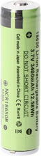 Panasonic 18650 Li-ionbatterij met 3400 mAh en een eigen beschermingscircuit, ca. 68 x 18 mm