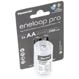 Panasonic eneloop Mono 5000mAh consisting of 1x AccuCell Adapter D and 2x eneloop pro AA