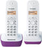 Panasonic KX-TG1612FRF Duo-telefoon zonder bestand zonder antwoordapparaat Wit Paars