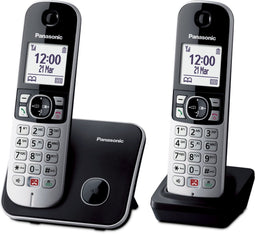 Panasonic KX-TG6852NLB duo dect huistelefoon - 2 handsets - zonder antwoord apparaat - grijs/zwart