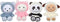 Panda Hoody Pets knuffel - GIPSY TOYS - 24 cm