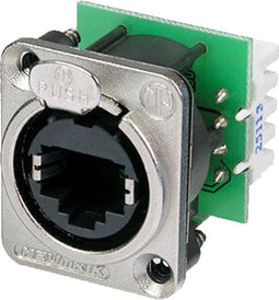 Panel mount jack RJ 45 8 Nickel