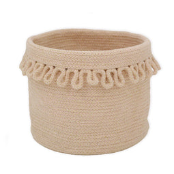 Panier de rangement en corde de coton avec finition "pétales" LOUNA