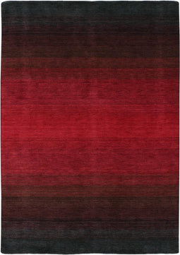 Panorama Black Red Vloerkleed - 60x90 - Rechthoek - Laagpolig Tapijt - Modern - Rood, Zwart