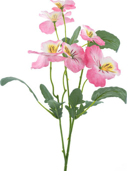 Pansy spray pink 65 cm kunstbloem